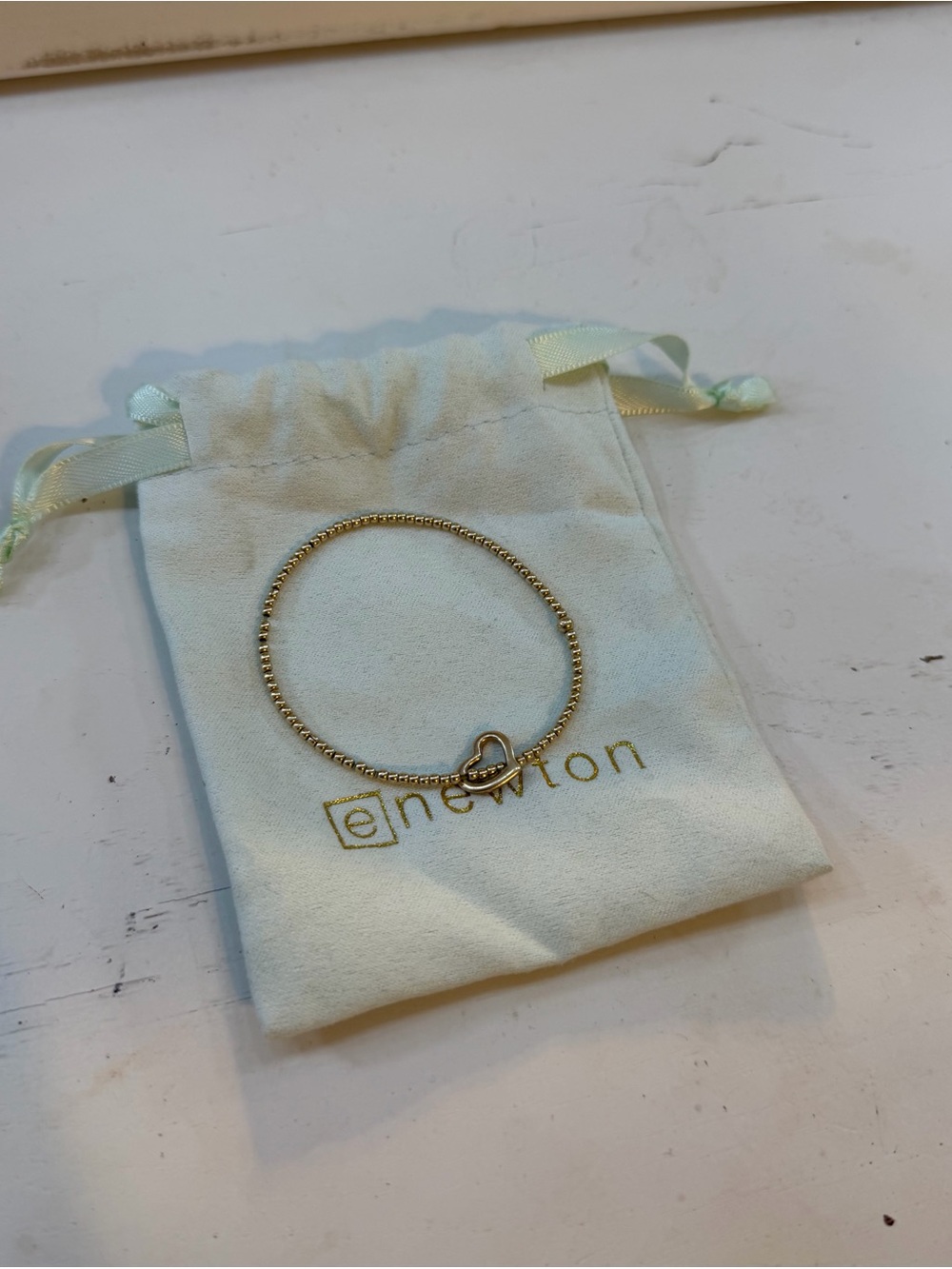 Gold-Tone Beaded Wrap Bracelet with Heart Accent by e.motion - Picture 5 of 6